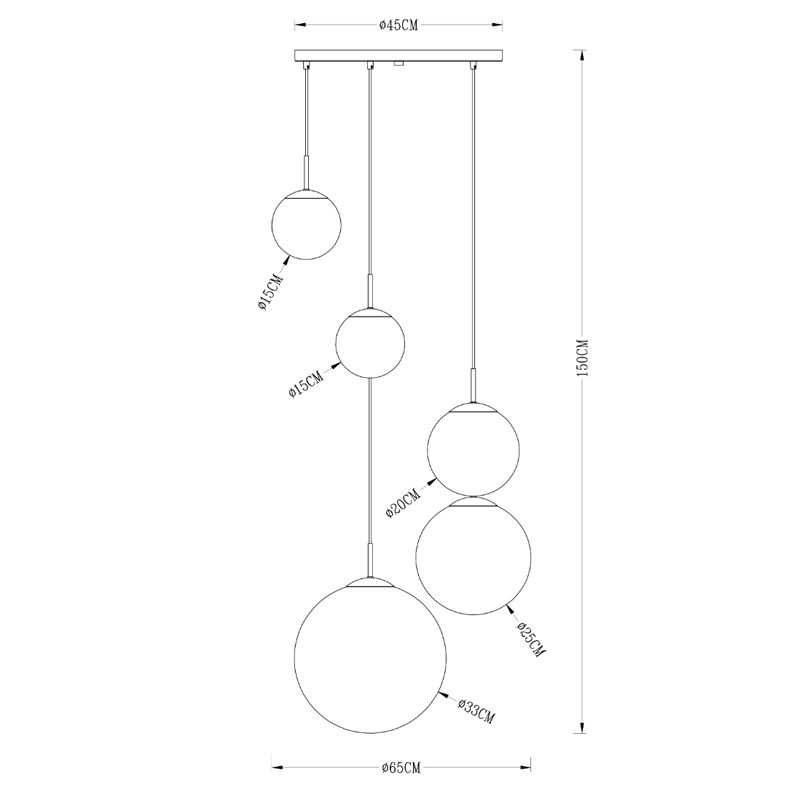 Люстра Ball Sunrise Pendant lamp smok 5 плафона Люстра Ball Sunrise Pendant lamp smok 5 плафона в Кирове