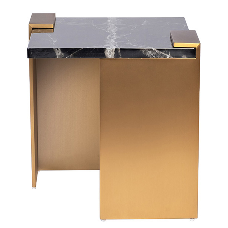 Приставной стол tormund Side Table матовое золото Черный Мрамор Nero Приставной стол tormund Side Table матовое золото Черный Мрамор Nero в Кирове | Loft Concept