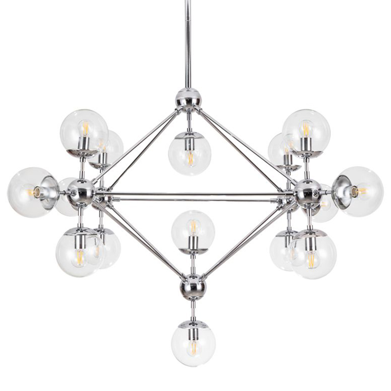 Люстра Modo Chandelier Chrome 15 Хром Прозрачный в Кирове | Loft Concept 
