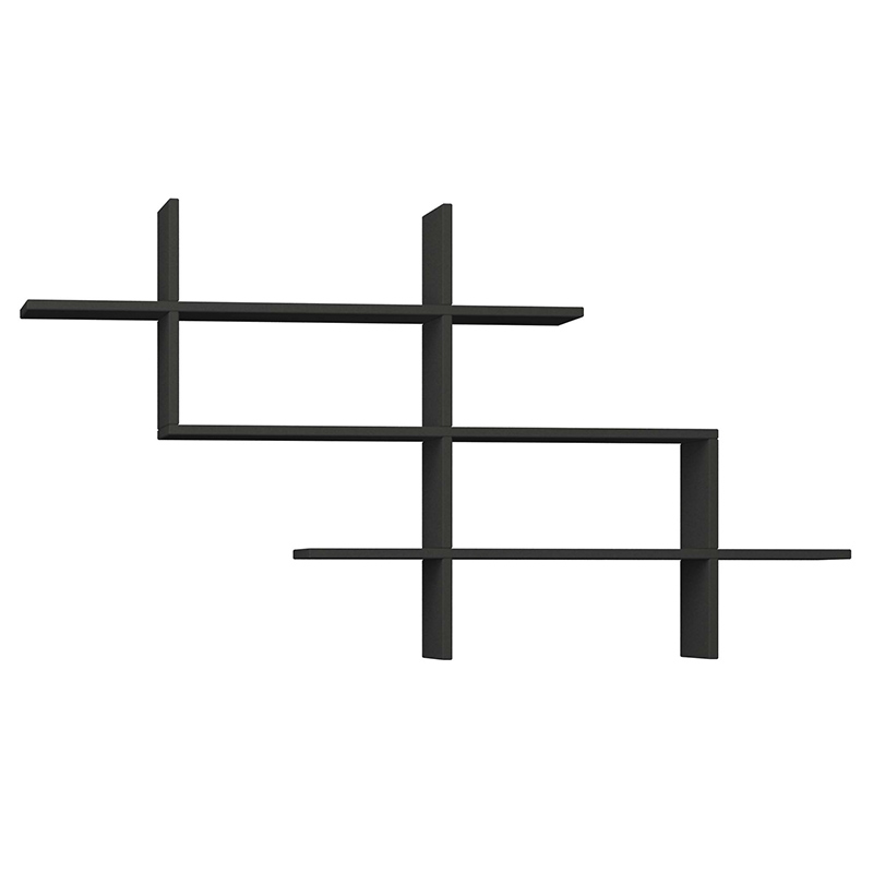 Полка фигурная подвесная цвета антрацит HALIC BOOKCASE ANTHRACITE Антрацит Серый Полка фигурная подвесная цвета антрацит HALIC BOOKCASE ANTHRACITE Антрацит Серый в Кирове | Loft Concept