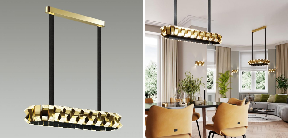 Люстра Rotus Gold Овальная Люстра Rotus Gold Овальная - Loft-Concept в Кирове