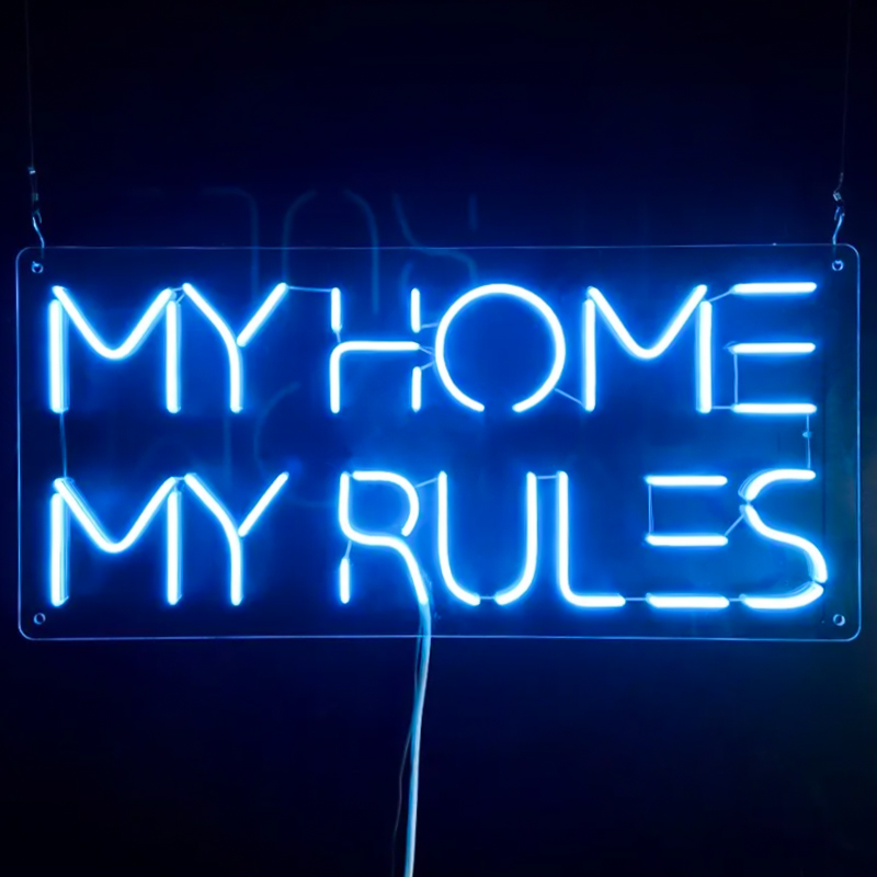 Неоновая настенная лампа My Home My Rules Neon Wall Lamp Синий Прозрачный Неоновая настенная лампа My Home My Rules Neon Wall Lamp Синий Прозрачный в Кирове | Loft Concept