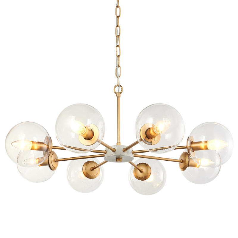 Люстра Monique Chandelier 78 Золотой Белый Прозрачный Люстра Monique Chandelier 78 Золотой Белый Прозрачный в Кирове | Loft Concept