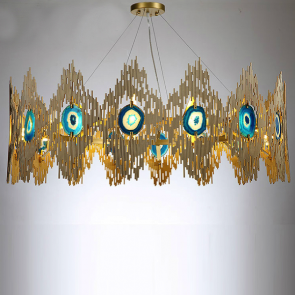 Люстра Calypso Chandelier 16 Золотой Графит Морская синь Люстра Calypso Chandelier 16 Золотой Графит Морская синь в Кирове | Loft Concept