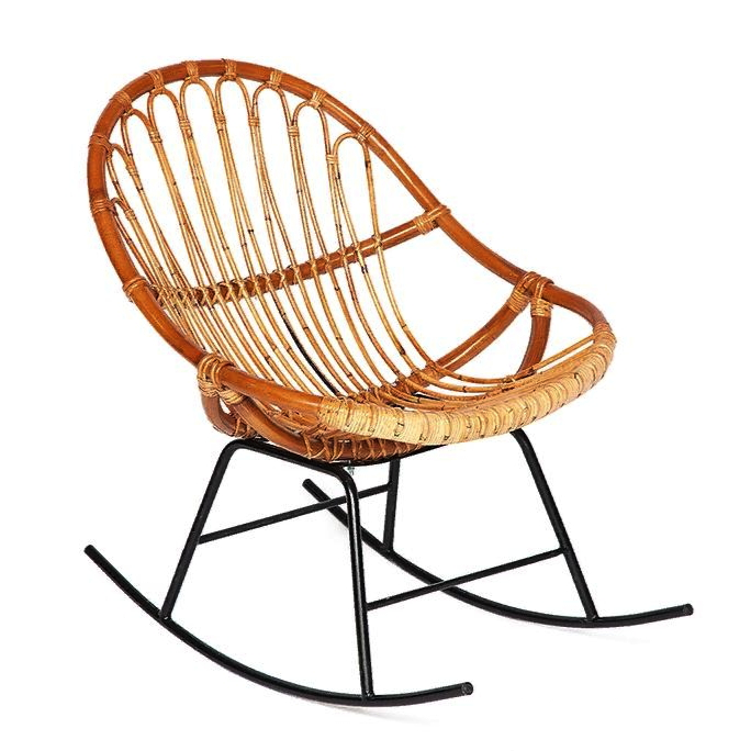 Стул качалка Bamboo brown Коричневый Черный Стул качалка Bamboo brown Коричневый Черный в Кирове | Loft Concept