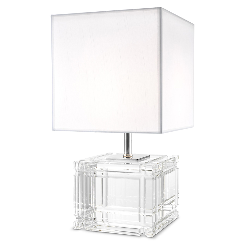 Настольная лампа Eichholtz Table Lamp Academia Прозрачный Белый Никель Настольная лампа Eichholtz Table Lamp Academia Прозрачный Белый Никель в Кирове | Loft Concept
