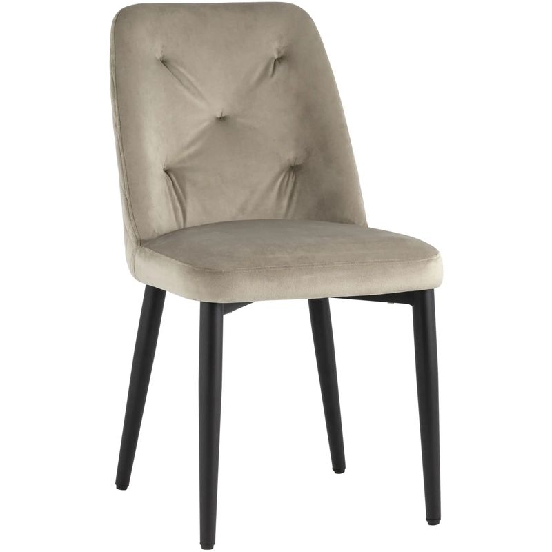 Стул Emma Chair Велюр Шампань Шампань Черный Стул Emma Chair Велюр Шампань Шампань Черный в Кирове | Loft Concept