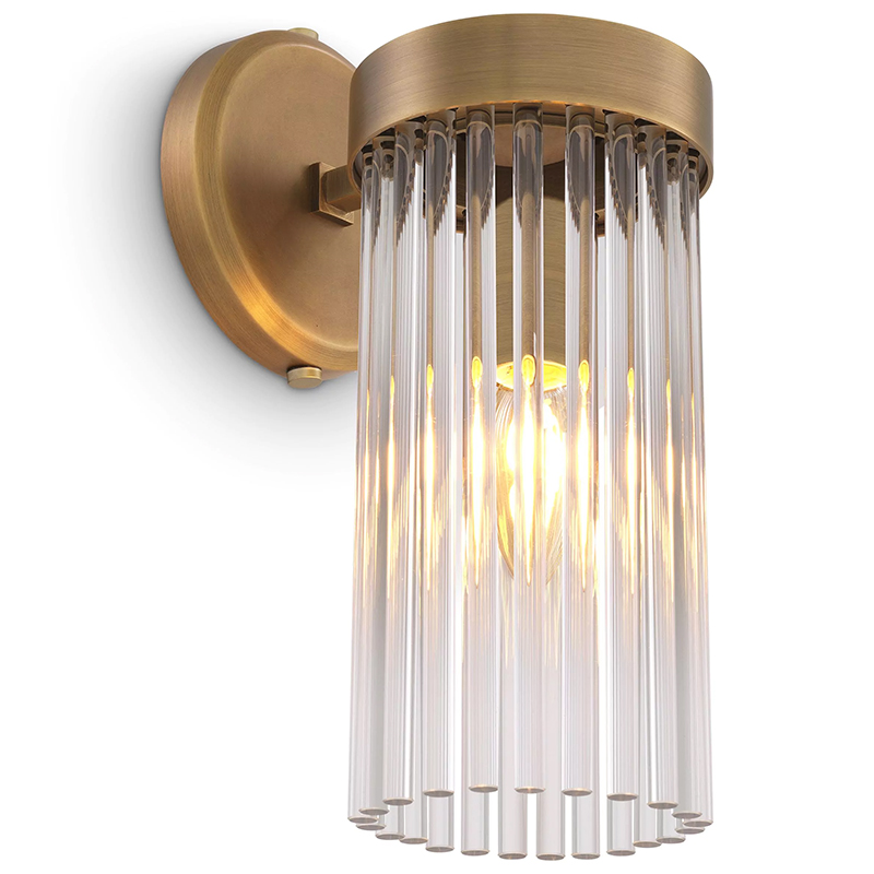 Бра Eichholtz Wall Lamp Carnero Латунь Прозрачное Стекло Бра Eichholtz Wall Lamp Carnero Латунь Прозрачное Стекло в Кирове | Loft Concept