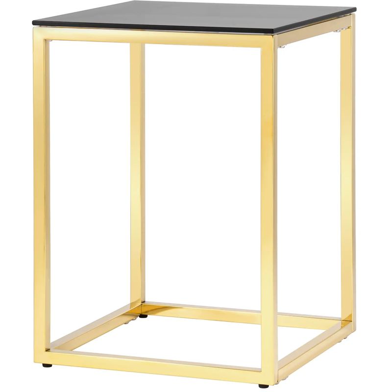 Стол приставной Cassiani Collection Gold Золотой Стекло Смок Стол приставной Cassiani Collection Gold Золотой Стекло Смок в Кирове | Loft Concept