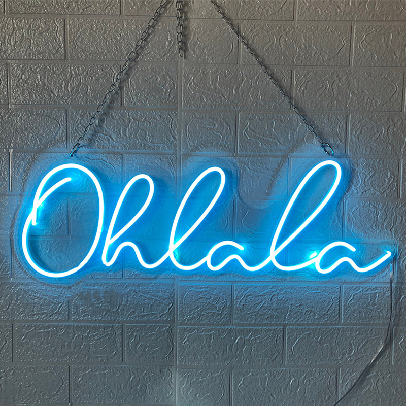 Неоновая настенная лампа Oh La La Neon Wall Lamp Синий Прозрачный Синий в Кирове | Loft Concept 