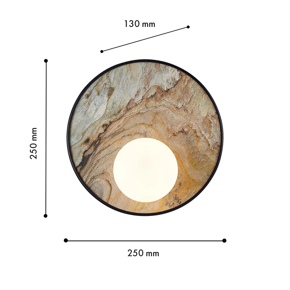 Бра круглое с каменным диском в металлической раме Sandstone Painting в Кирове