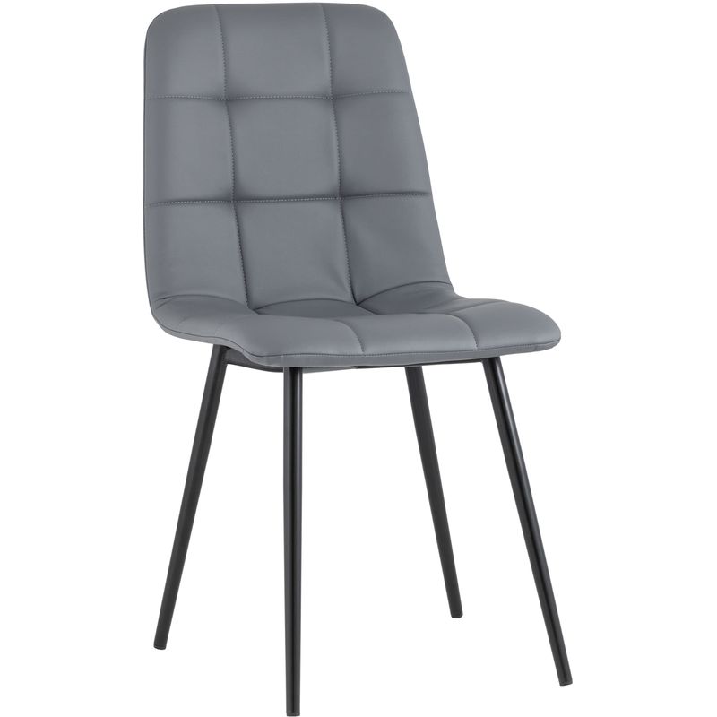 Стул NANCY S Chair Серая Экокожа Серый Черный в Кирове | Loft Concept 