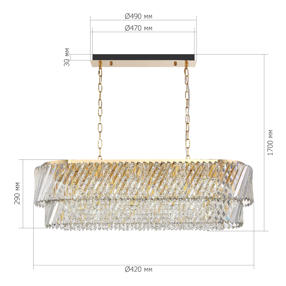 Люстра овальная в классическом обрамлении Light Connoisseurs Beauty в Кирове