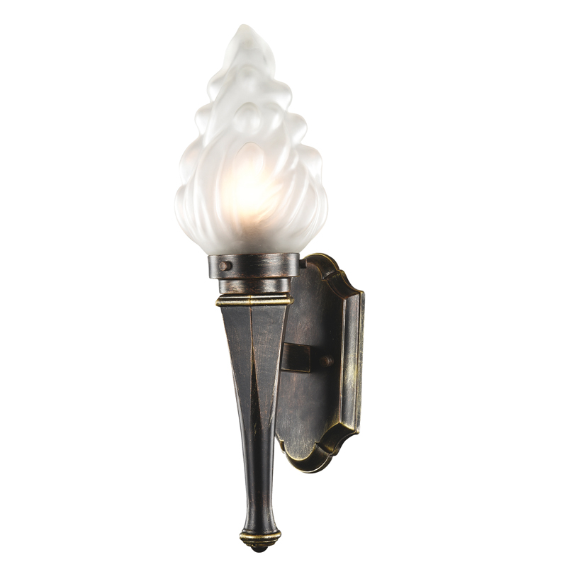 Уличный светильник Lamar Sconce Винтажный черный Белое матовое стекло Уличный светильник Lamar Sconce Винтажный черный Белое матовое стекло в Кирове | Loft Concept