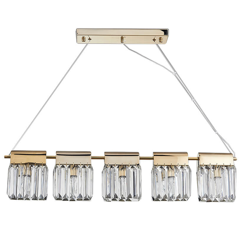 Люстра Crystal Pendants 5 Золотой Прозрачное Стекло Люстра Crystal Pendants 5 Золотой Прозрачное Стекло в Кирове | Loft Concept