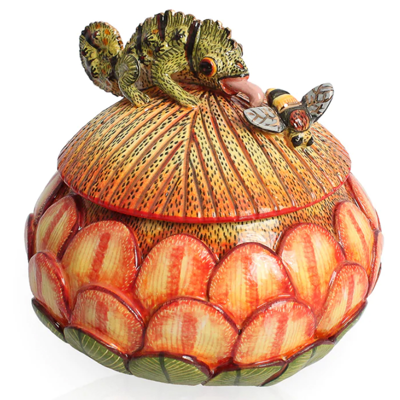 Шкатулка Хамелеон Chameleon on Floral Box Оранжевый Шкатулка Хамелеон Chameleon on Floral Box Оранжевый в Кирове | Loft Concept