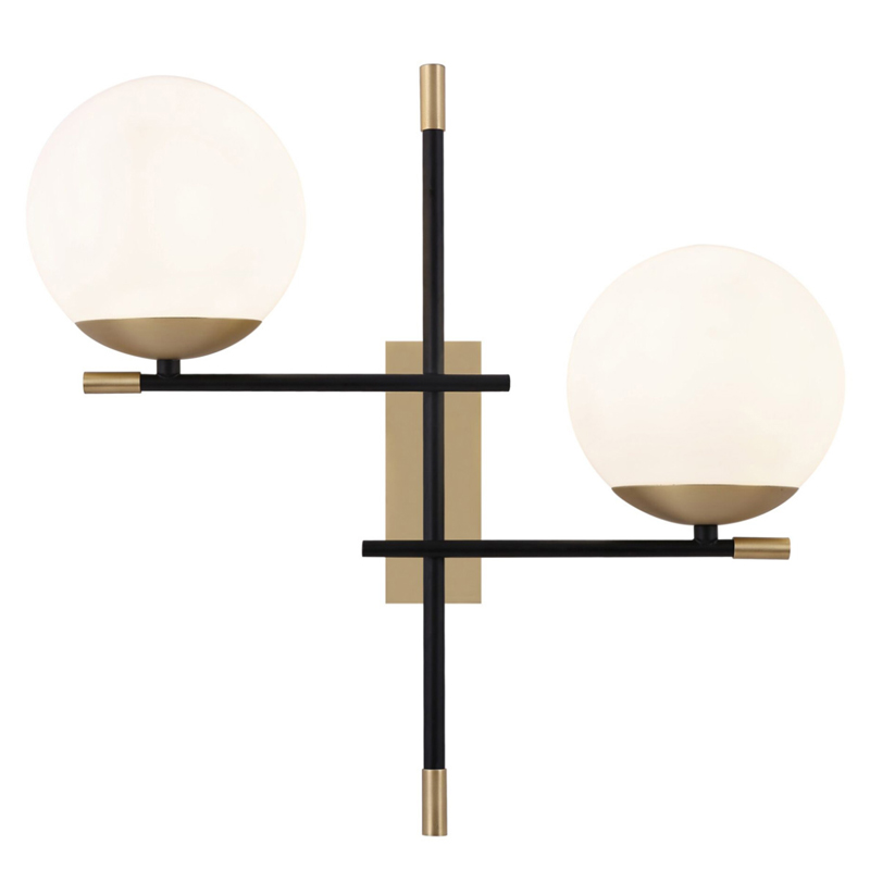 Бра Spike Two Balls Wall Lamp матовое золото Прозрачный белый Бра Spike Two Balls Wall Lamp матовое золото Прозрачный белый в Кирове | Loft Concept