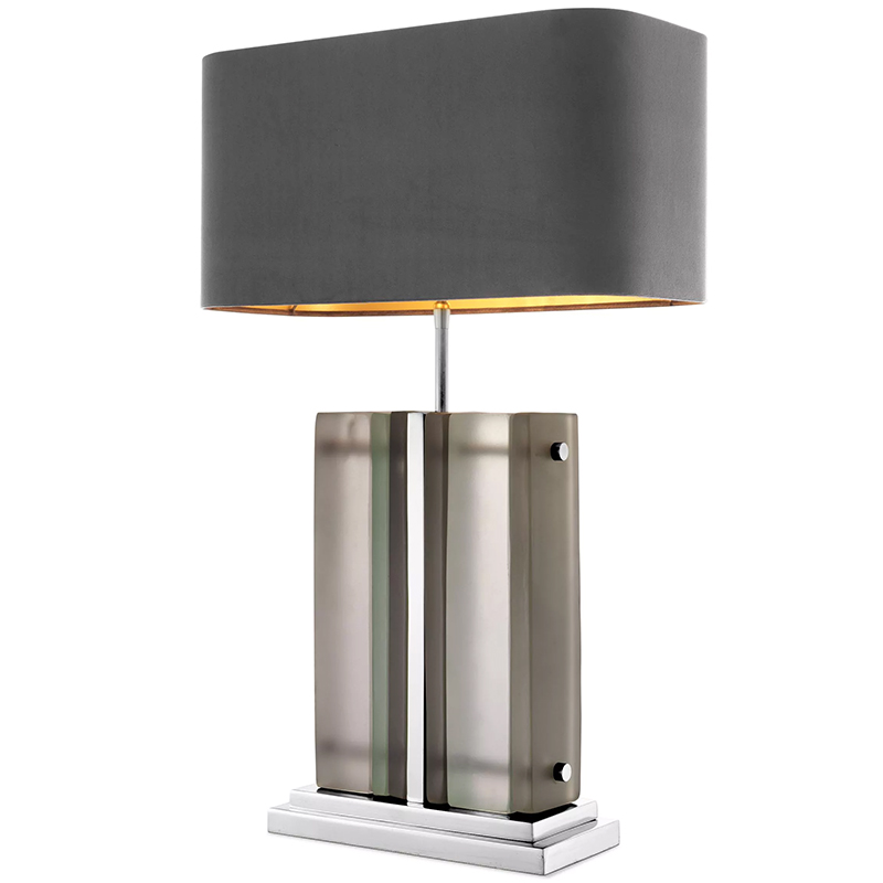 Настольная лампа Eichholtz Table Lamp Solana Nickel Серый Никель Стекло Смок Настольная лампа Eichholtz Table Lamp Solana Nickel Серый Никель Стекло Смок в Кирове | Loft Concept