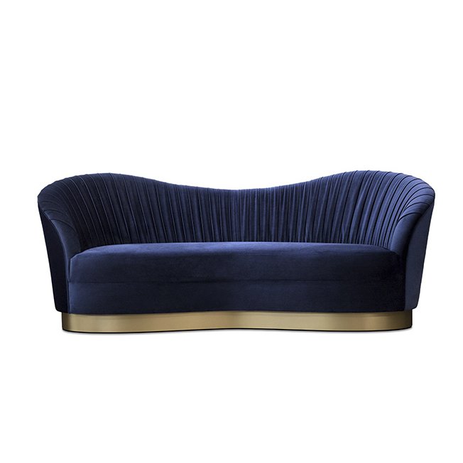 Диван KELLY SOFA Snake Embroidery Синий в Кирове | Loft Concept 