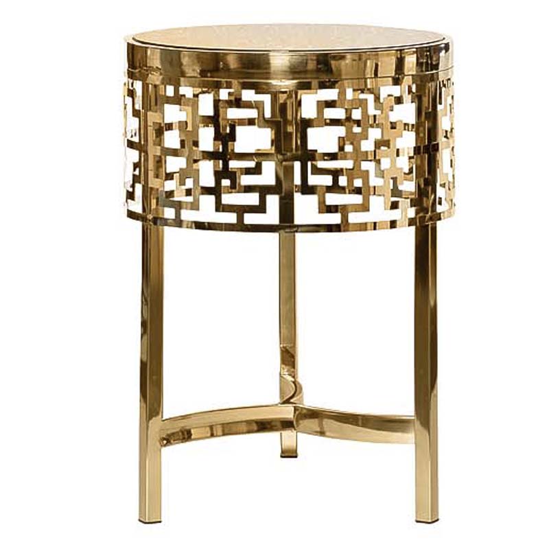 Приставной стол Yen Geometry Side Table pink gold 50 Глянцевое золото Приставной стол Yen Geometry Side Table pink gold 50 Глянцевое золото в Кирове | Loft Concept