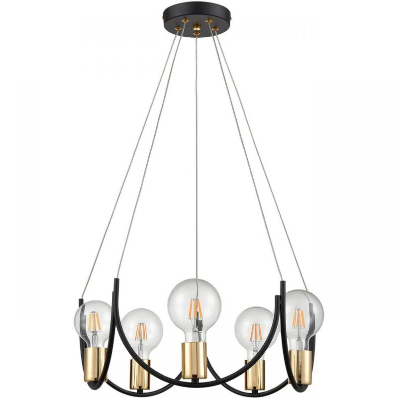 Люстра Supro Chandelier Черный Глянцевое золото Люстра Supro Chandelier Черный Глянцевое золото в Кирове | Loft Concept