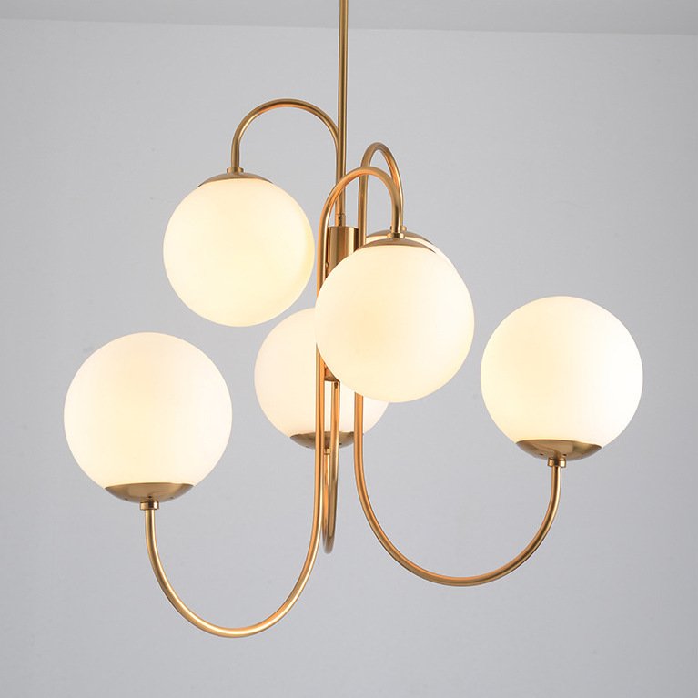 Люстра Gooseneck Pelle Chandelier Белый Золотой Люстра Gooseneck Pelle Chandelier Белый Золотой в Кирове | Loft Concept