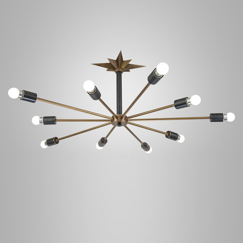 Люстра Base Star Chandelier Латунь Античная полированная Черный Люстра Base Star Chandelier Латунь Античная полированная Черный в Кирове | Loft Concept