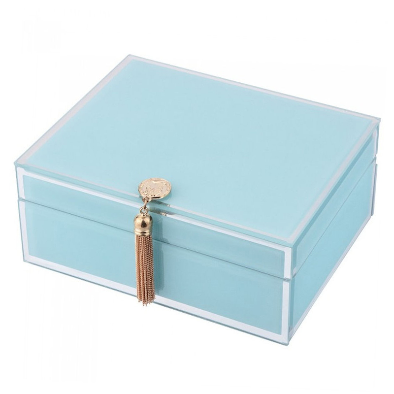 Шкатулка Glass Light Blue Box Светло-голубой Шкатулка Glass Light Blue Box Светло-голубой в Кирове | Loft Concept