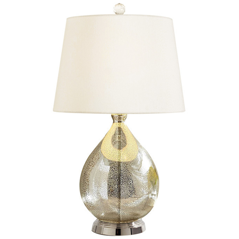 Настольная лампа Leonois Glass Table Lamp Прозрачный Хром Белый Настольная лампа Leonois Glass Table Lamp Прозрачный Хром Белый в Кирове | Loft Concept