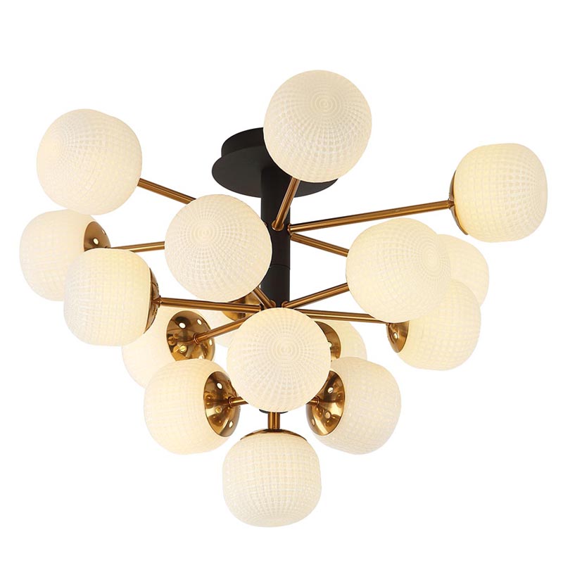 Потолочный светильник Barrett Ceiling Lamp white Белый Латунь Потолочный светильник Barrett Ceiling Lamp white Белый Латунь в Кирове | Loft Concept