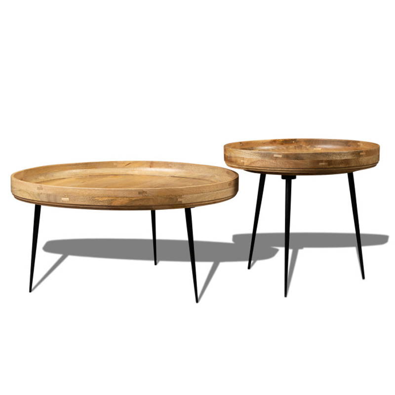 Комплект кофейных столов Davidson Table Бежевый Коричневый Черный Комплект кофейных столов Davidson Table Бежевый Коричневый Черный в Кирове | Loft Concept