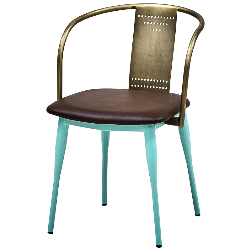 Стул Roban Loft Stool Бирюзовый Бронза Коричневый Стул Roban Loft Stool Бирюзовый Бронза Коричневый в Кирове | Loft Concept