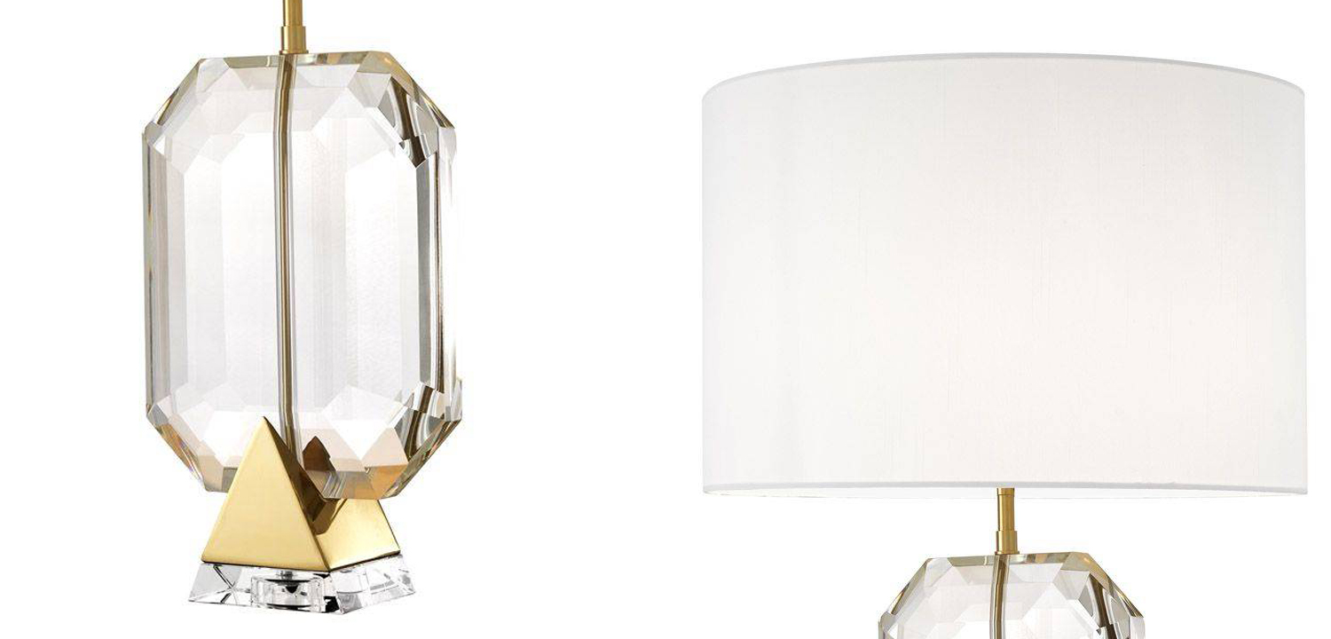 Настольная лампа Eichholtz Table Lamp Emerald Gold & white - фото