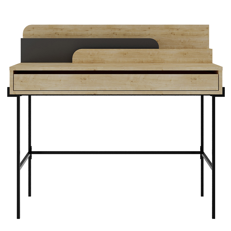Стол письменный с выдвижным ящиком цвета древесины LEILA WORKING TABLE OAK ANTHRACITE Древесина Черный Серый Стол письменный с выдвижным ящиком цвета древесины LEILA WORKING TABLE OAK ANTHRACITE Древесина Черный Серый в Кирове | Loft Concept