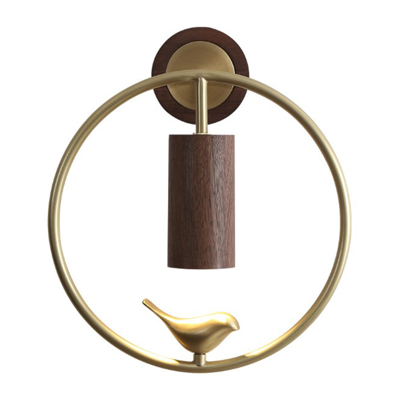 Бра деревянное с птичкой Manu Wall Lamp Золотой Орех Бра деревянное с птичкой Manu Wall Lamp Золотой Орех в Кирове | Loft Concept