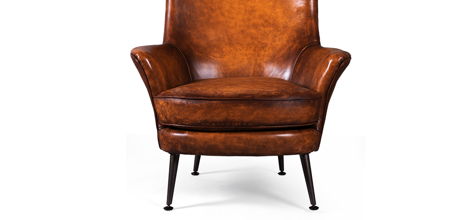 Кресло кожаное Old Town Counsil brown - фото №1