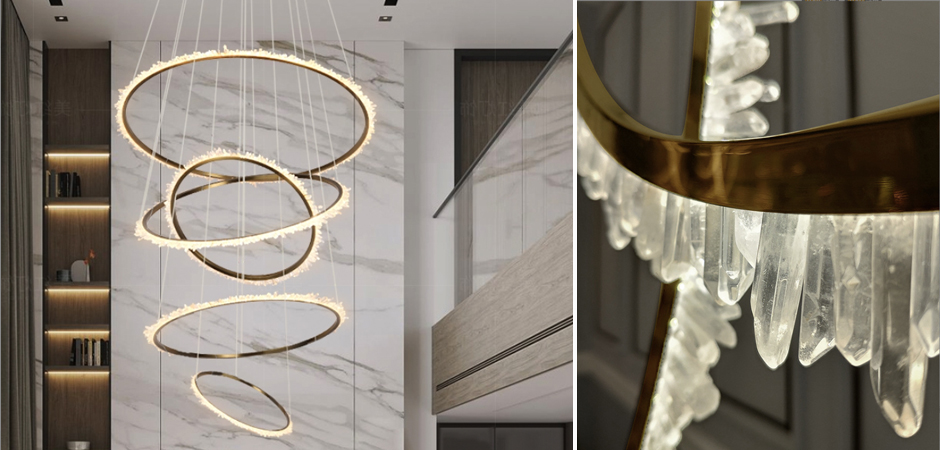 Люстра для высокого потолка Большие Кольца с кристаллами chandelier Large Rings Crystals Люстра для высокого потолка Большие Кольца с кристаллами chandelier Large Rings Crystals - Loft-Concept в Кирове