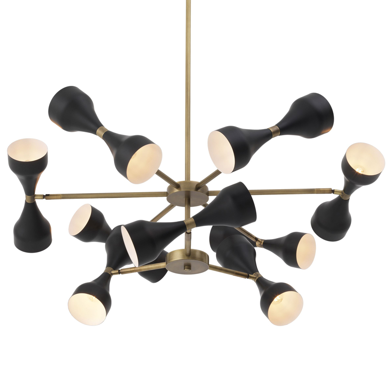 Люстра Eichholtz Chandelier Cordero Латунь Античная полированная Черный Люстра Eichholtz Chandelier Cordero Латунь Античная полированная Черный в Кирове | Loft Concept