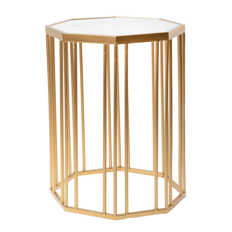 Приставной стол Side Table Marble белый мрамор Золотой Белый Мрамор Bianco Приставной стол Side Table Marble белый мрамор Золотой Белый Мрамор Bianco в Кирове | Loft Concept