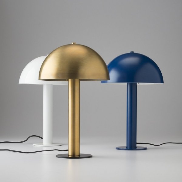 Настольная лампа Sidnie Lamp Латунь Белый Синий Настольная лампа Sidnie Lamp Латунь Белый Синий в Кирове | Loft Concept