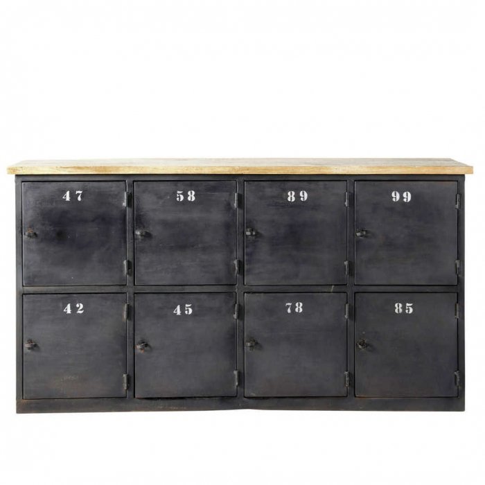 Комод в стиле Лофт с 8-ю дверцами Industrial Rust Eight Chest Черный Комод в стиле Лофт с 8-ю дверцами Industrial Rust Eight Chest Черный в Кирове | Loft Concept
