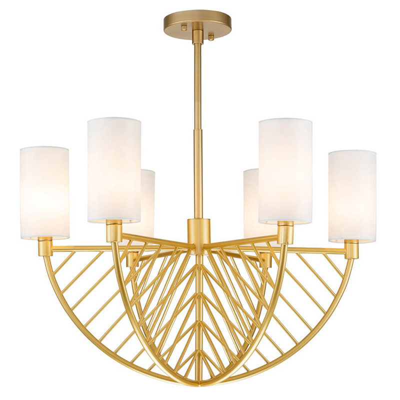 Люстра Arch Lattice Chandelier 6 матовое золото Белый Люстра Arch Lattice Chandelier 6 матовое золото Белый в Кирове | Loft Concept