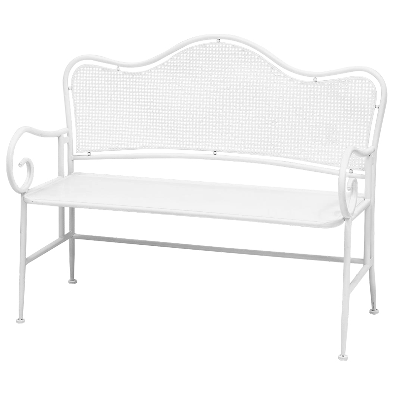 Скамья белая в стиле прованс Miah Bench White Белый Скамья белая в стиле прованс Miah Bench White Белый в Кирове | Loft Concept