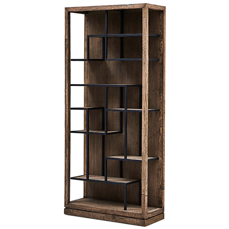 Стеллаж деревянный в стиле Лофт Geometric Loft Rack Черный Коричневый Стеллаж деревянный в стиле Лофт Geometric Loft Rack Черный Коричневый в Кирове | Loft Concept
