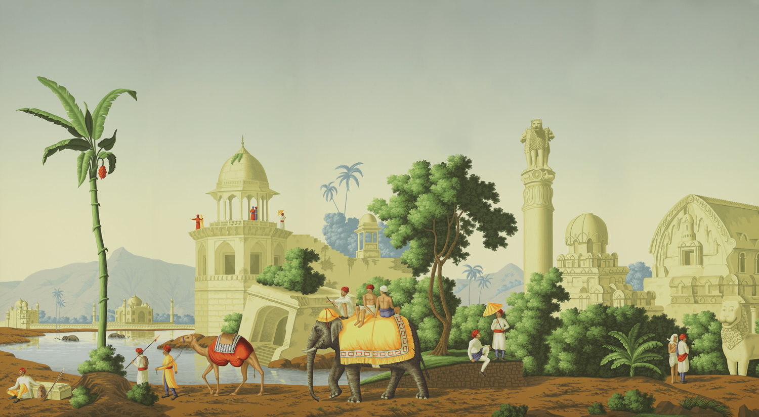 Обои ручная роспись Early Views of India Eden on scenic paper Обои ручная роспись Early Views of India Eden on scenic paper - постер Loft-Concept в Кирове