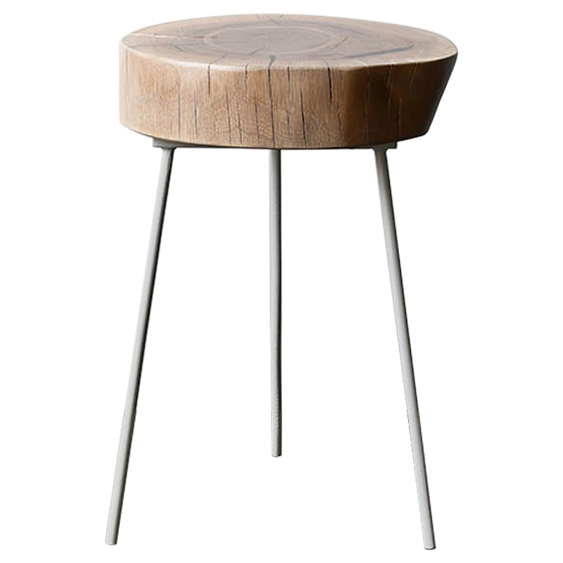 Приставной стол Cantu Industrial Metal Rust Side Table Светлый дуб Черный в Кирове | Loft Concept 