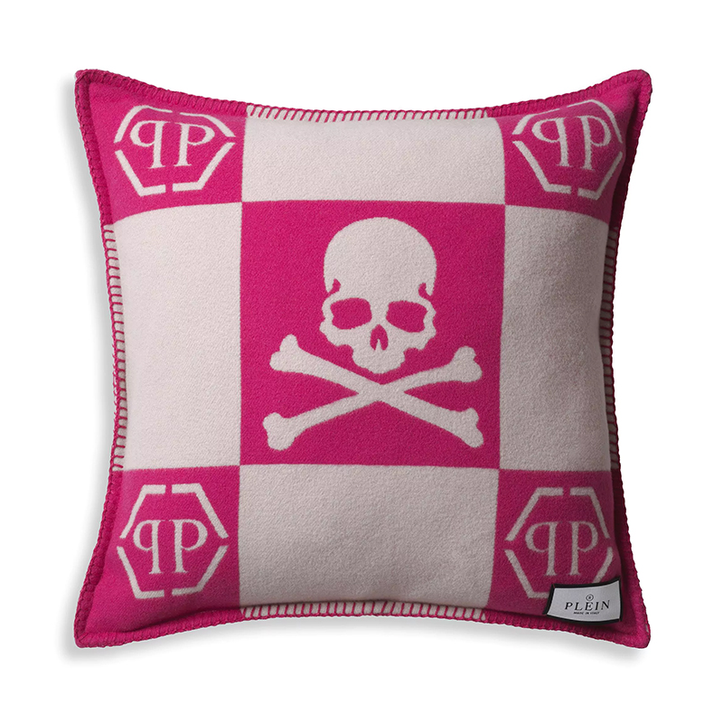 Подушка Philipp Plein Cushion Cashmere Skull 45 x 45 Pink Розовый Белый Подушка Philipp Plein Cushion Cashmere Skull 45 x 45 Pink Розовый Белый в Кирове | Loft Concept