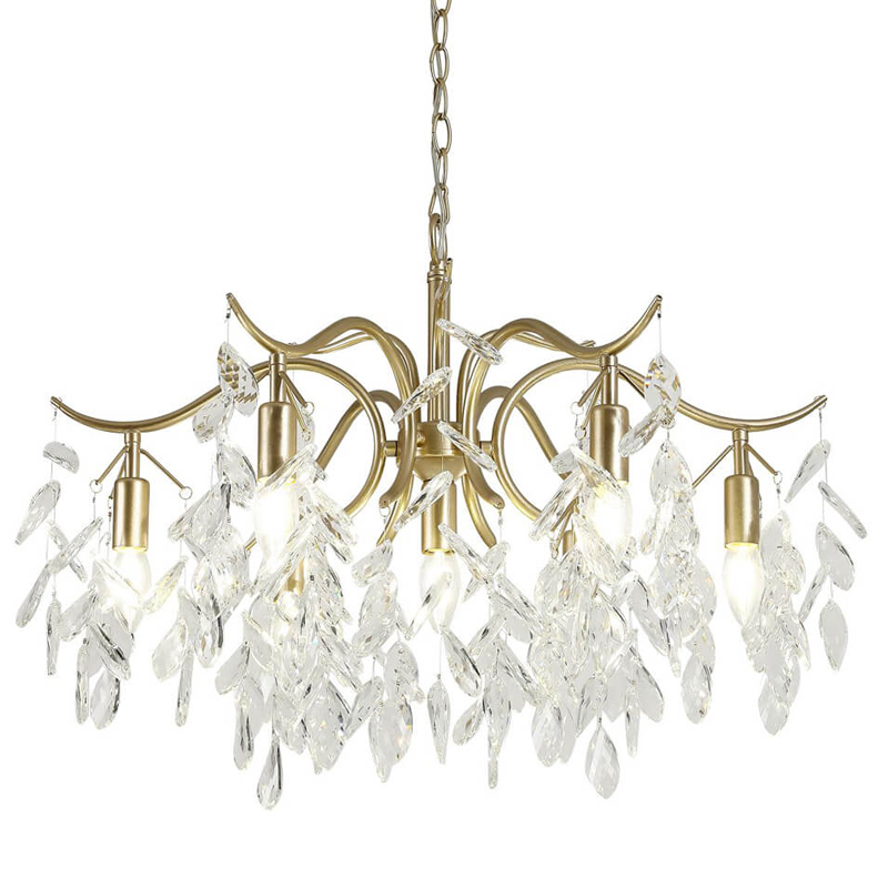 Люстра Hanging Crystal Leaves Chandelier 71 матовое золото Прозрачный (Transparent) Люстра Hanging Crystal Leaves Chandelier 71 матовое золото Прозрачный (Transparent) в Кирове | Loft Concept