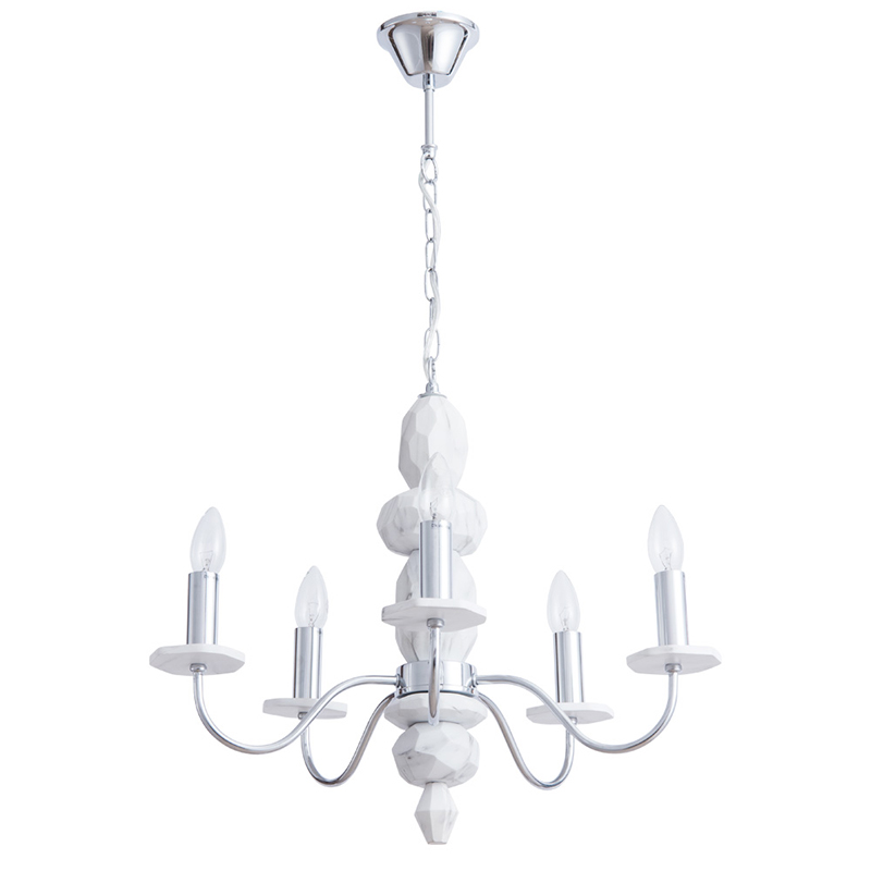 Люстра Marcela Chandelier Белый Хром Люстра Marcela Chandelier Белый Хром в Кирове | Loft Concept