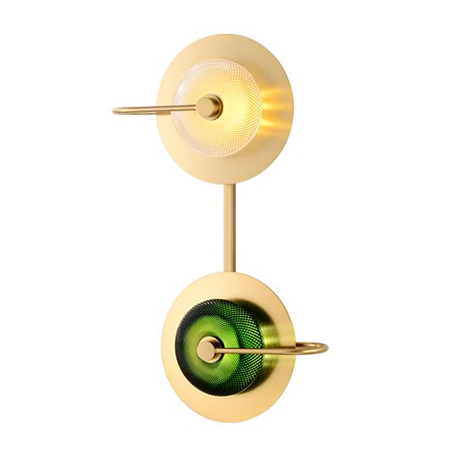 Бра Green Disk Double Зеленый Латунь Прозрачное Стекло Бра Green Disk Double Зеленый Латунь Прозрачное Стекло в Кирове | Loft Concept